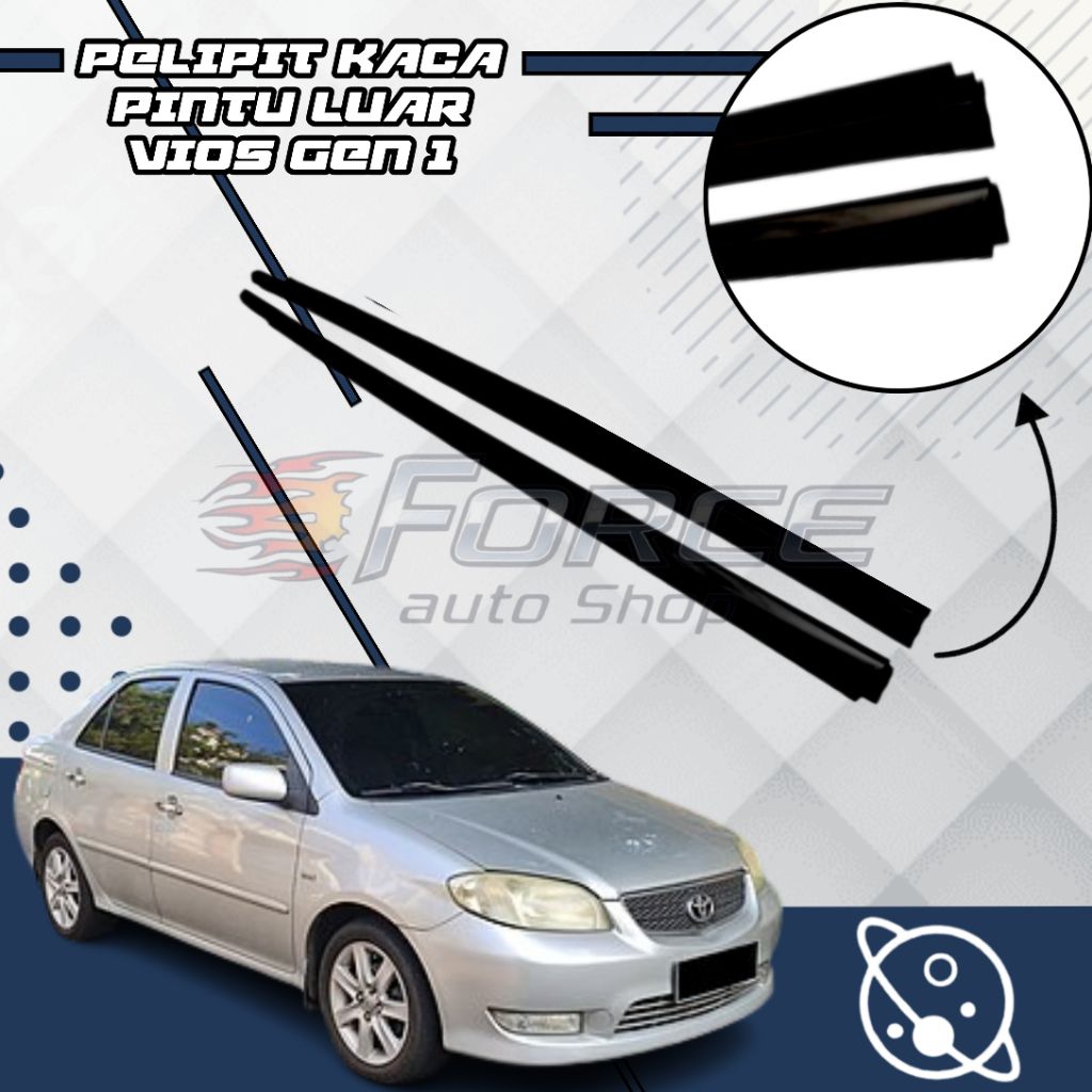 Karet Pelipit Kaca Pintu Luar VIOS GEN 1 (Hitam)