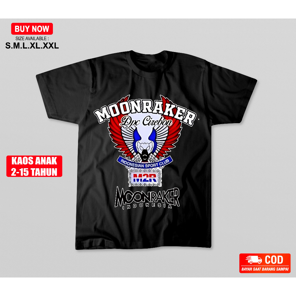 Kaos Anak Pakaian Laki-laki Atasan Kaos Motif Moonraker Bandung Original