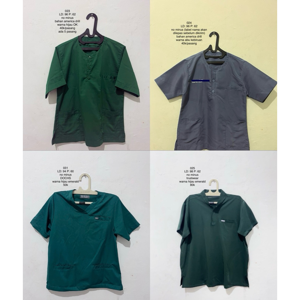 set scrub baju jaga dochs trustwear preloved