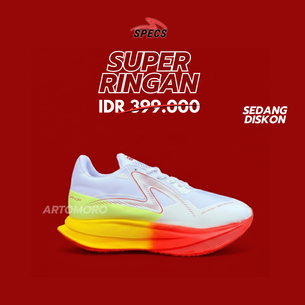 Sepatu Pria Wanita Running Specs Lari Olahraga volley badminton Gym Terbaru Grade Original 100% Puti