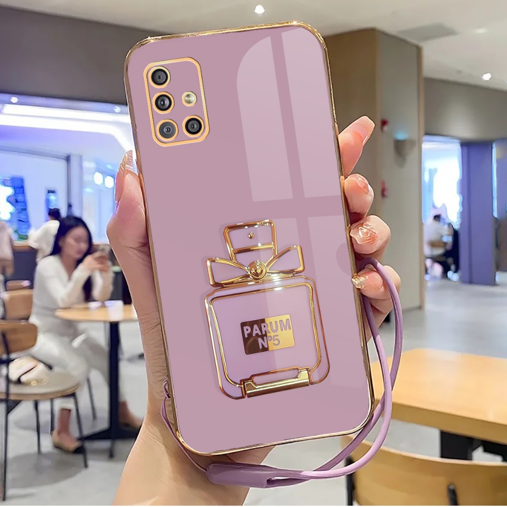 Soft Case Samsung A51 Case Plating Luxury With Stand Holder Silicone