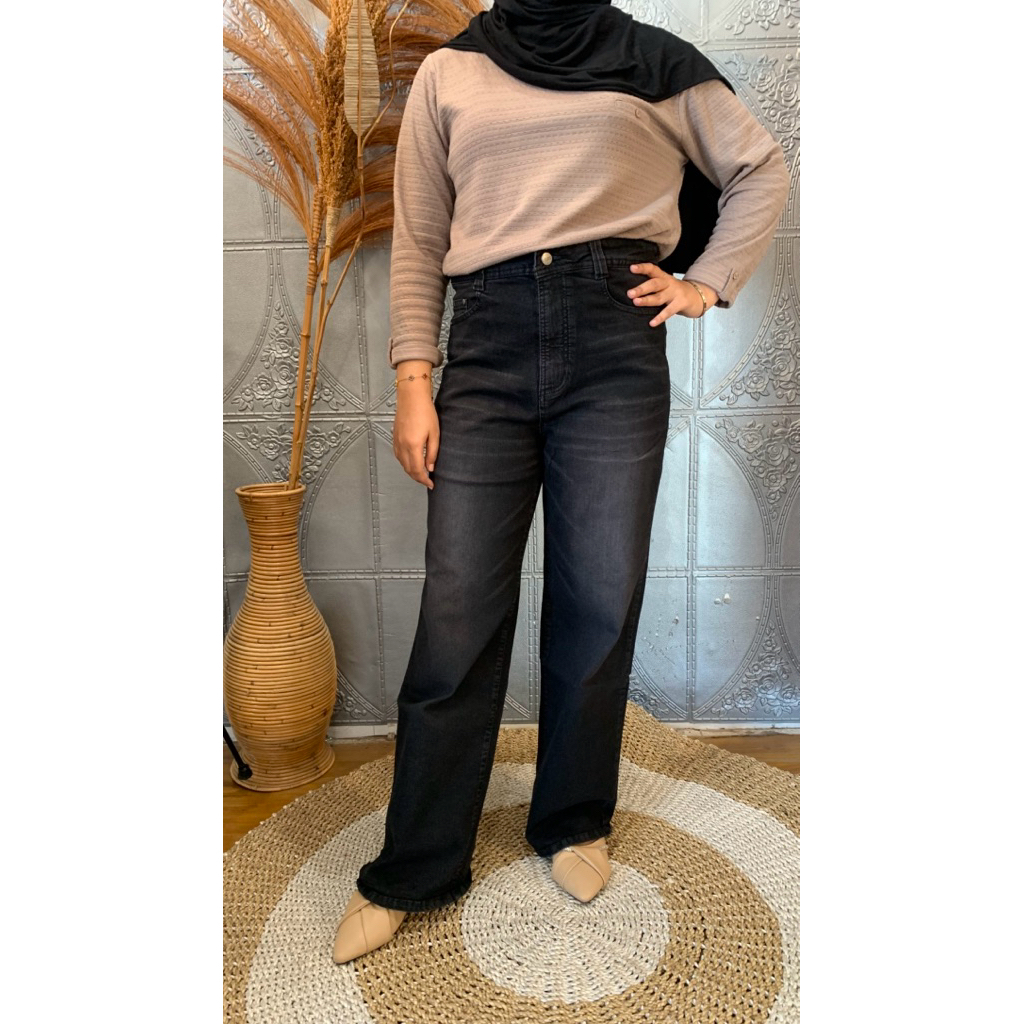 celana high waist wanita by vivo jeans
