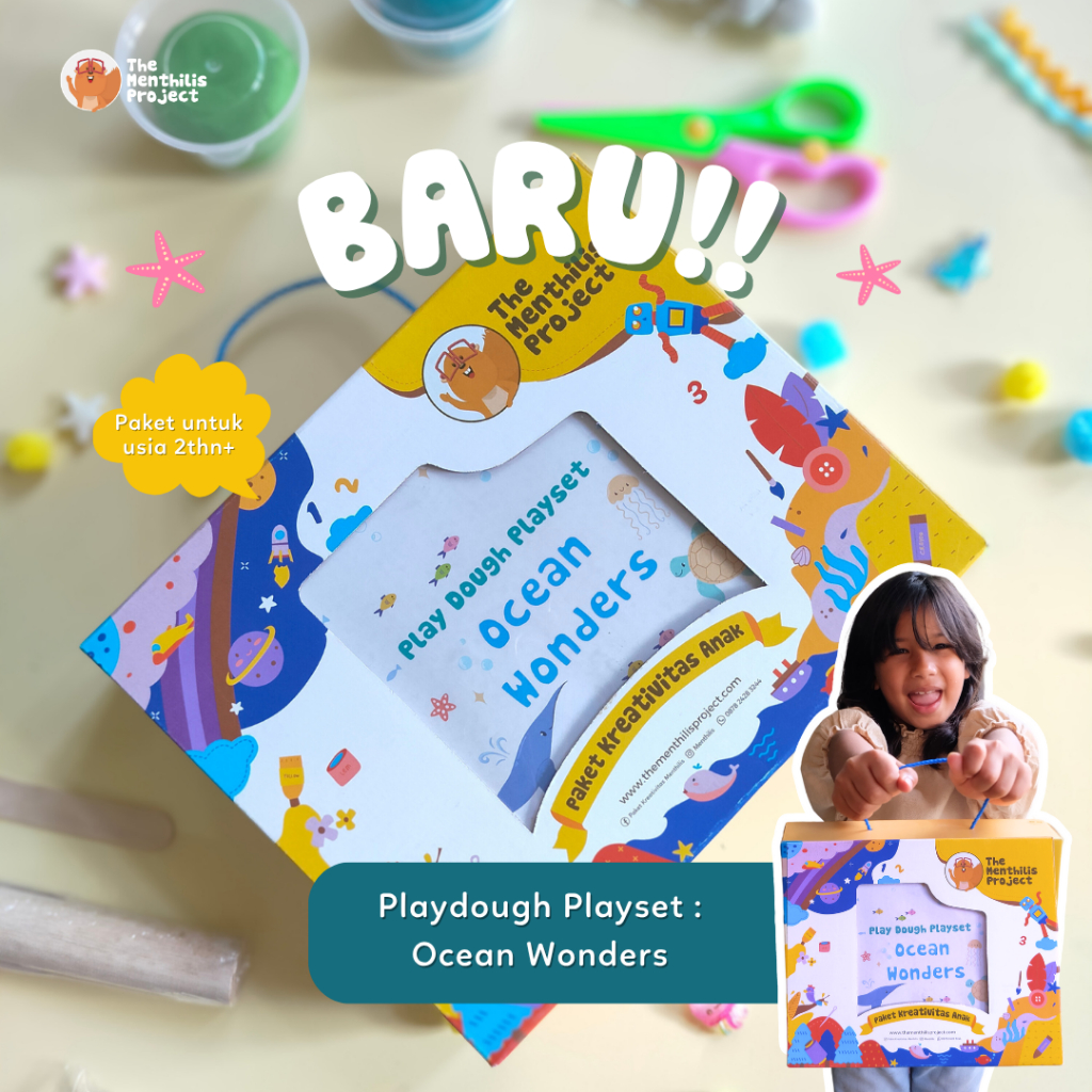 Paket Mainan Edukasi Anak Playdough Play Set Ocean Wonders- Menthilis