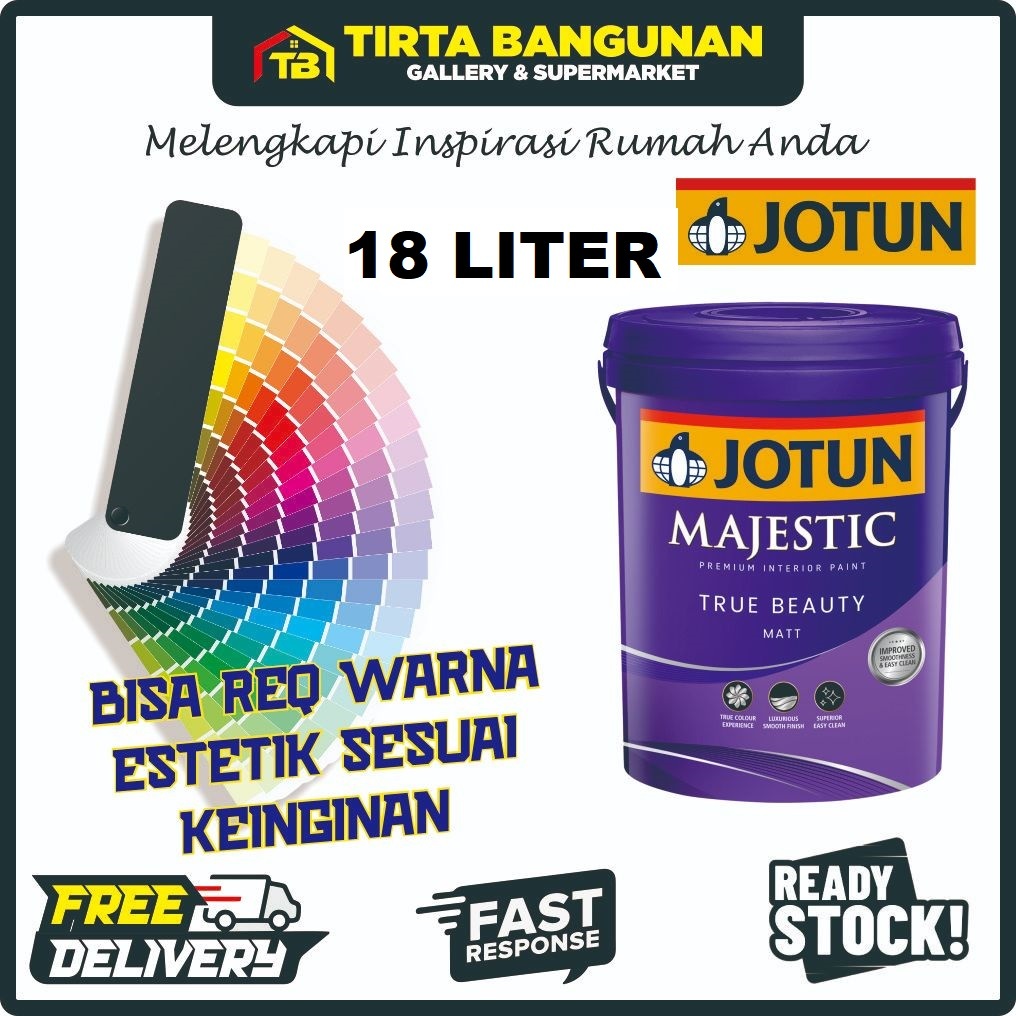 JOTUN CAT INTERIOR / CAT DINDING MAJESTIC TRUE BEAUTY MATT 18 LITER BISA PILIH WARNA