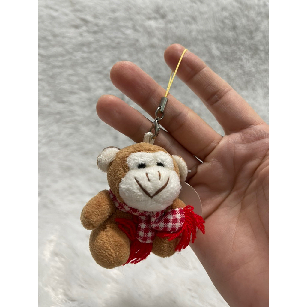 boneka monyet Iucu gantungan/monyet boneka/boneka onyet/monkey plush keychain/monkey plush HP strap/