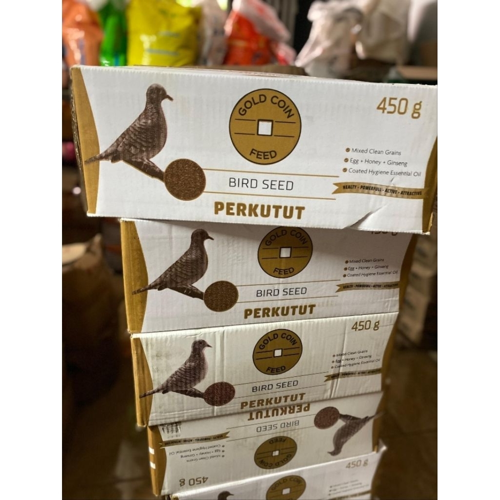 Pakan Burung Perkutut Gold Coin 1 DUS (450gr)