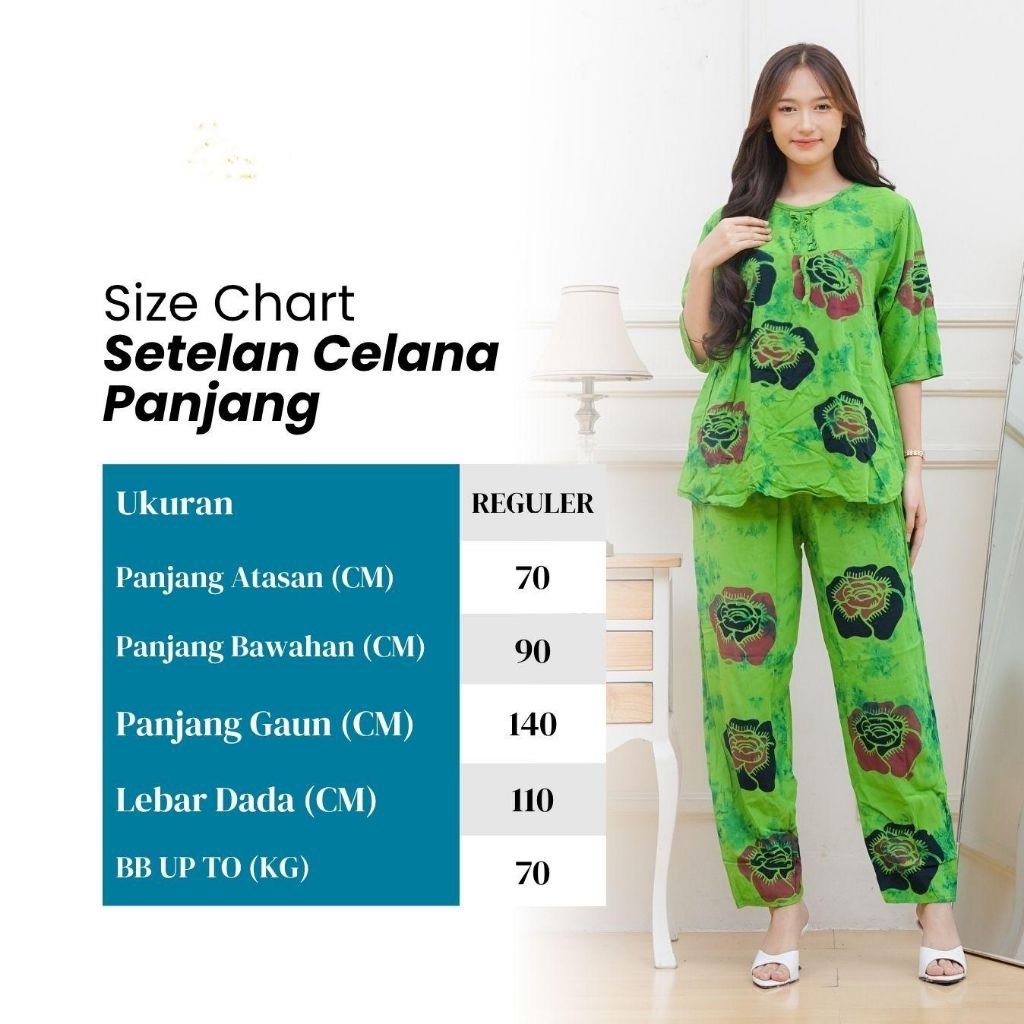 Oneset Sunan Batik Setelan Celana Panjang Wanita-Canting Cap Malaman Rayon Premium Handmade Pekalong