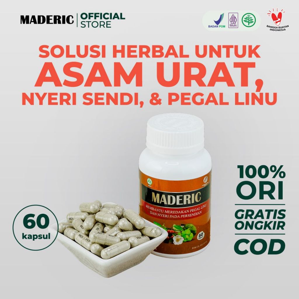 Kapsul Maderic Solusi Badan Pegal Linu Rematik Osteoartritis Kesemutan Mahkotadewa
