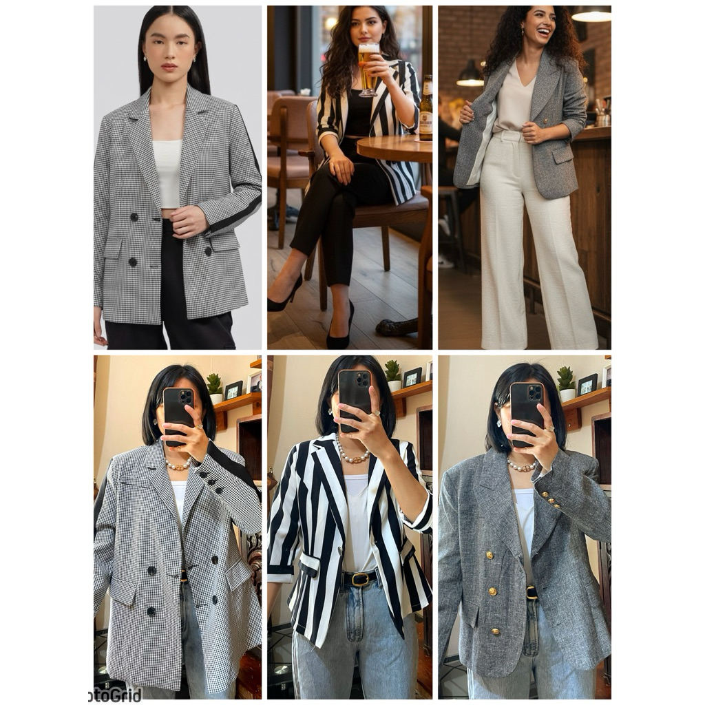 TARTAN BLAZER | BLAZER CASUAL BRAND UNIQLO | BLAZER NAVY UNIQLO | BLAZER JACKET RILEKS JERSEY UNIQLO