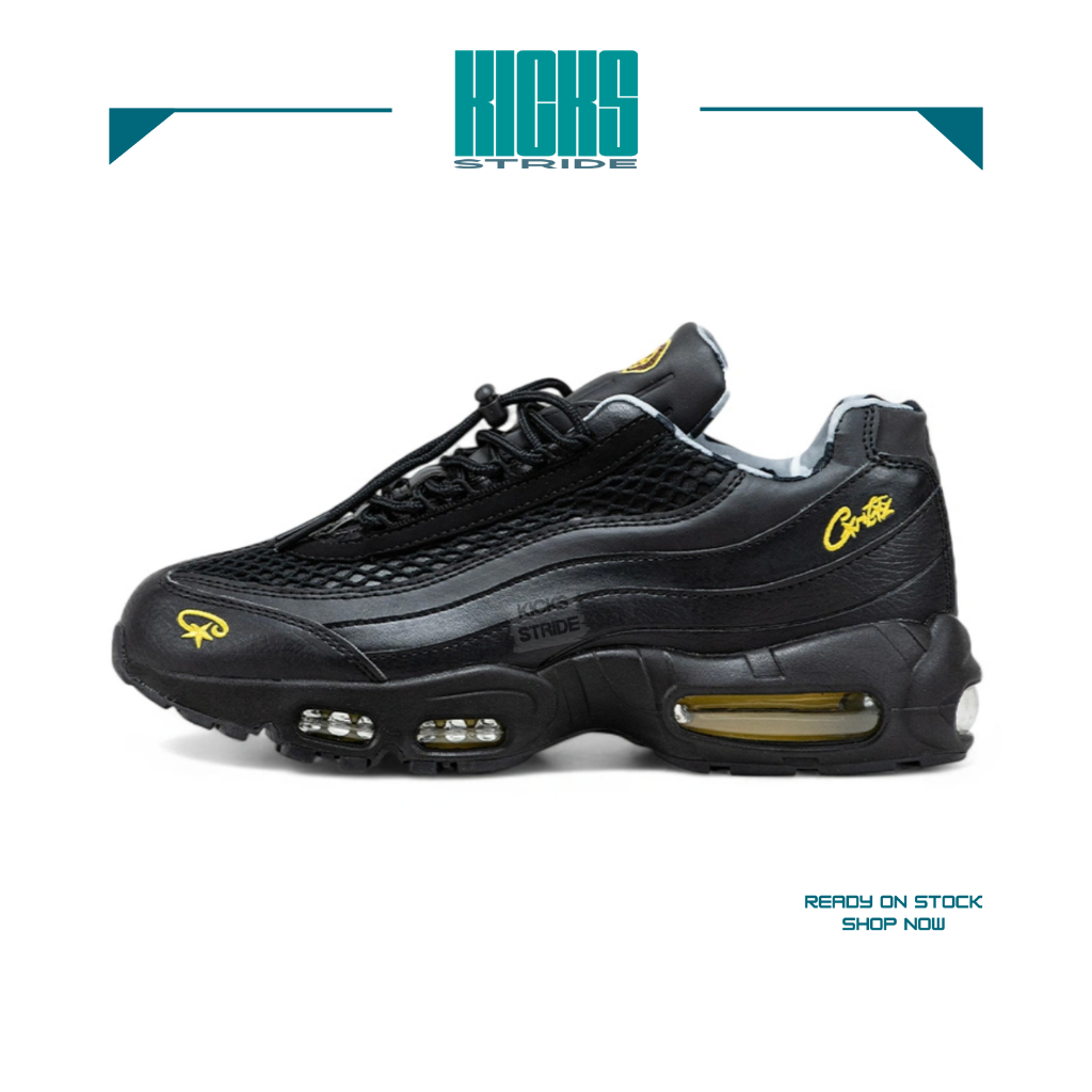 KickStride. - Sepatu Airmax 95 Honey BlackYellow Authentic Sneakers