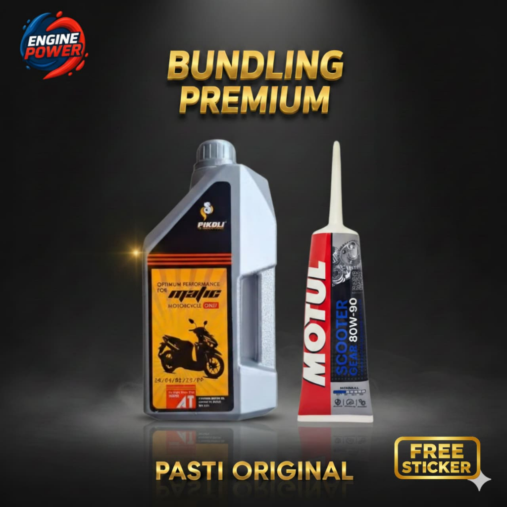 PAKET HEMAT- Oli Wangi Pikoli Matic 0.8L/1L + Gardan Motor Matic PASTI ORIGINAL *Free sticker*