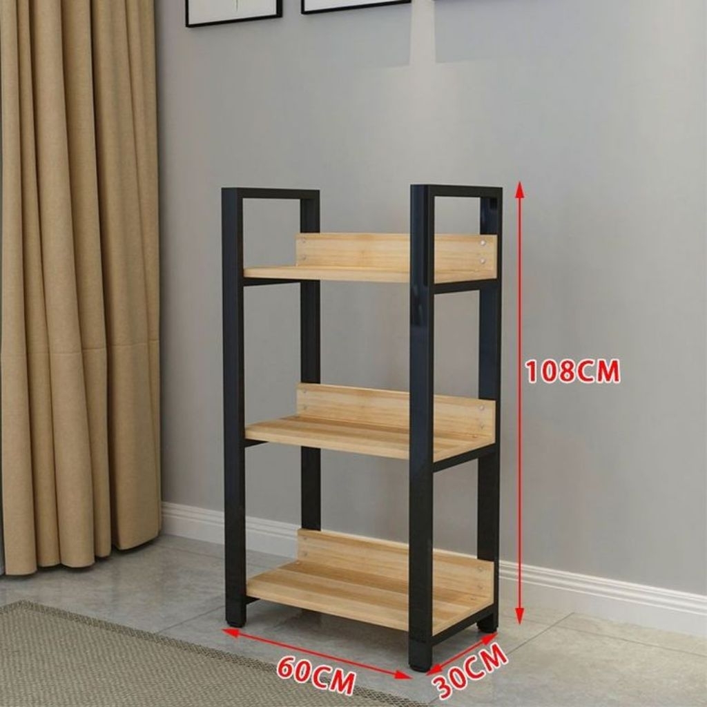 RAK BUKU TIANG BESI HOLO 2X4 amblan kayu