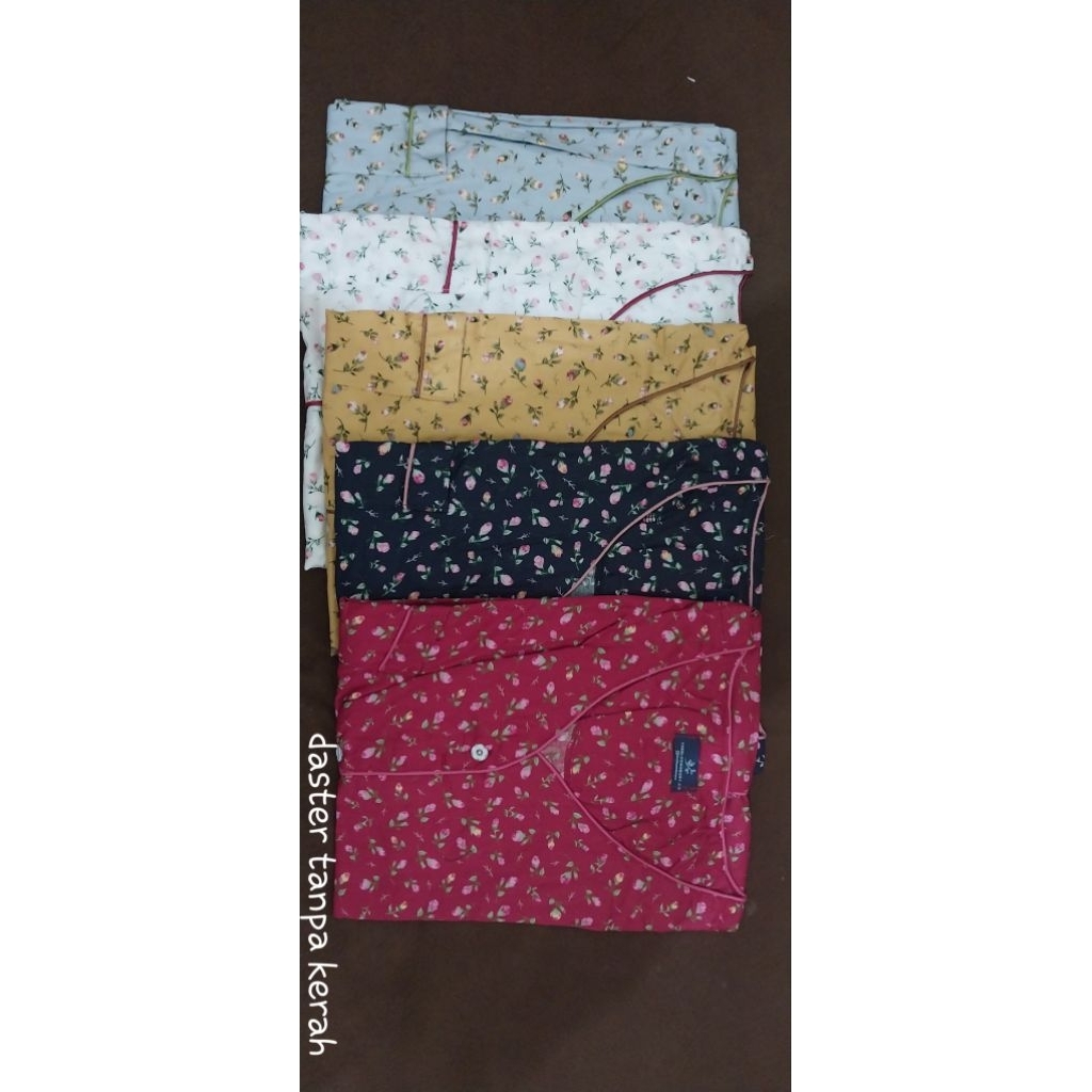 Daster tanpa kerah/daster bunga2/daster lengan pendek