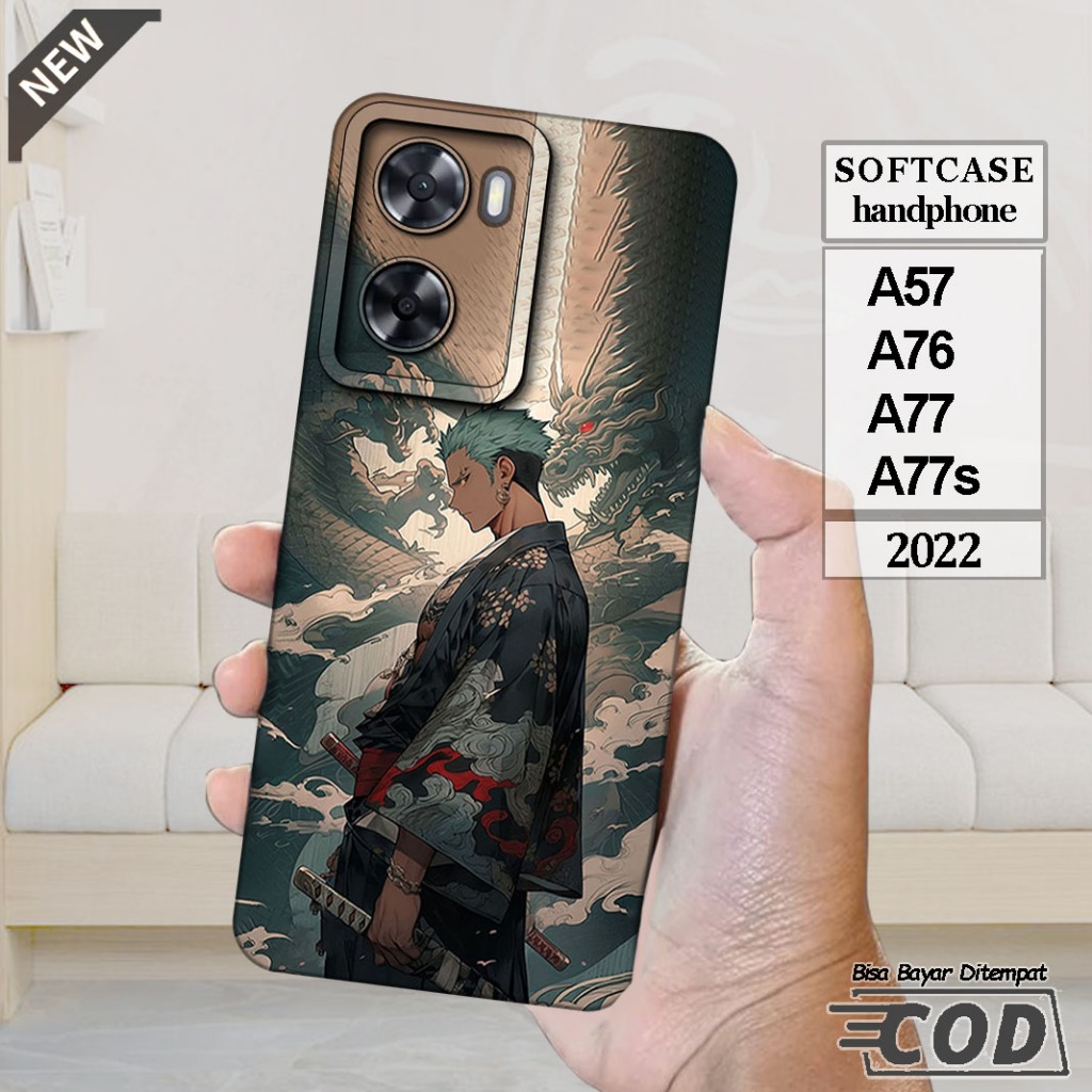 Case OPPO A57 _OPPO A76 _OPPO A77 _OPPO A77s  -Casing Silikon  hitam bening lentur elastis keren