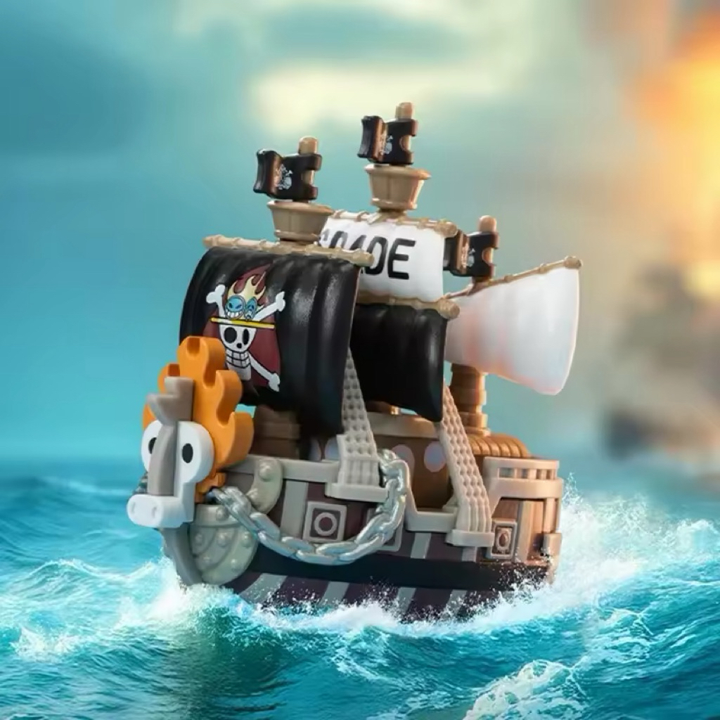 POP MART ORI One Piece The Grand Line Series Vehicles Kapal One Piece Ship - Spade Pirates Ship coco