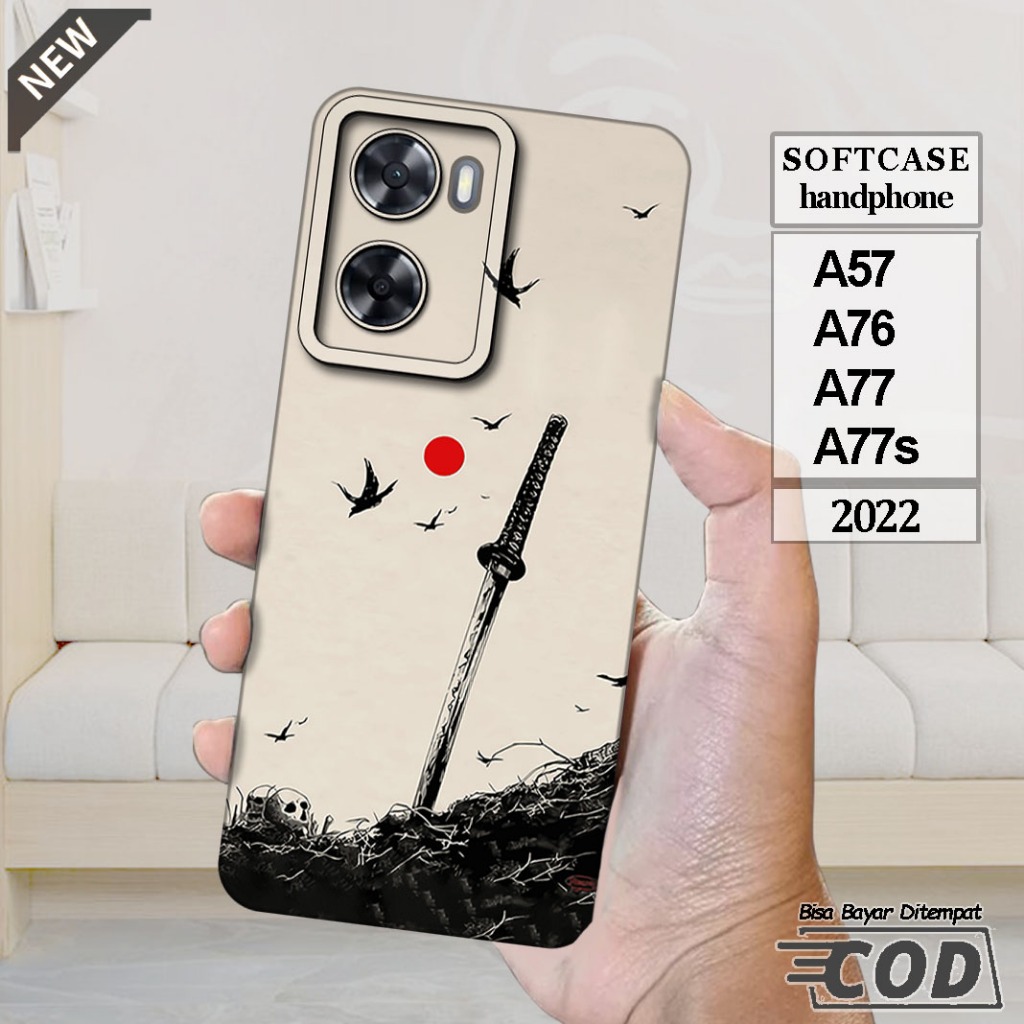 Case OPPO A57 _OPPO A76 _OPPO A77 _OPPO A77s  -Casing Silikon  hitam bening lentur elastis keren