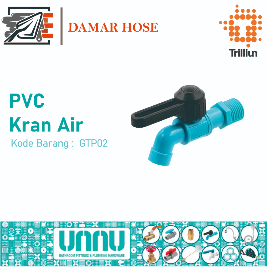 KRAN TEMBOK PVC UNNU GTP02 1/2" / Kran Tembok Unnu