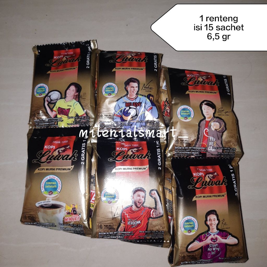 Kopi Luwak Mini - Kopi Hitam Tanpa Gula (1 renteng isi 15 sachet)