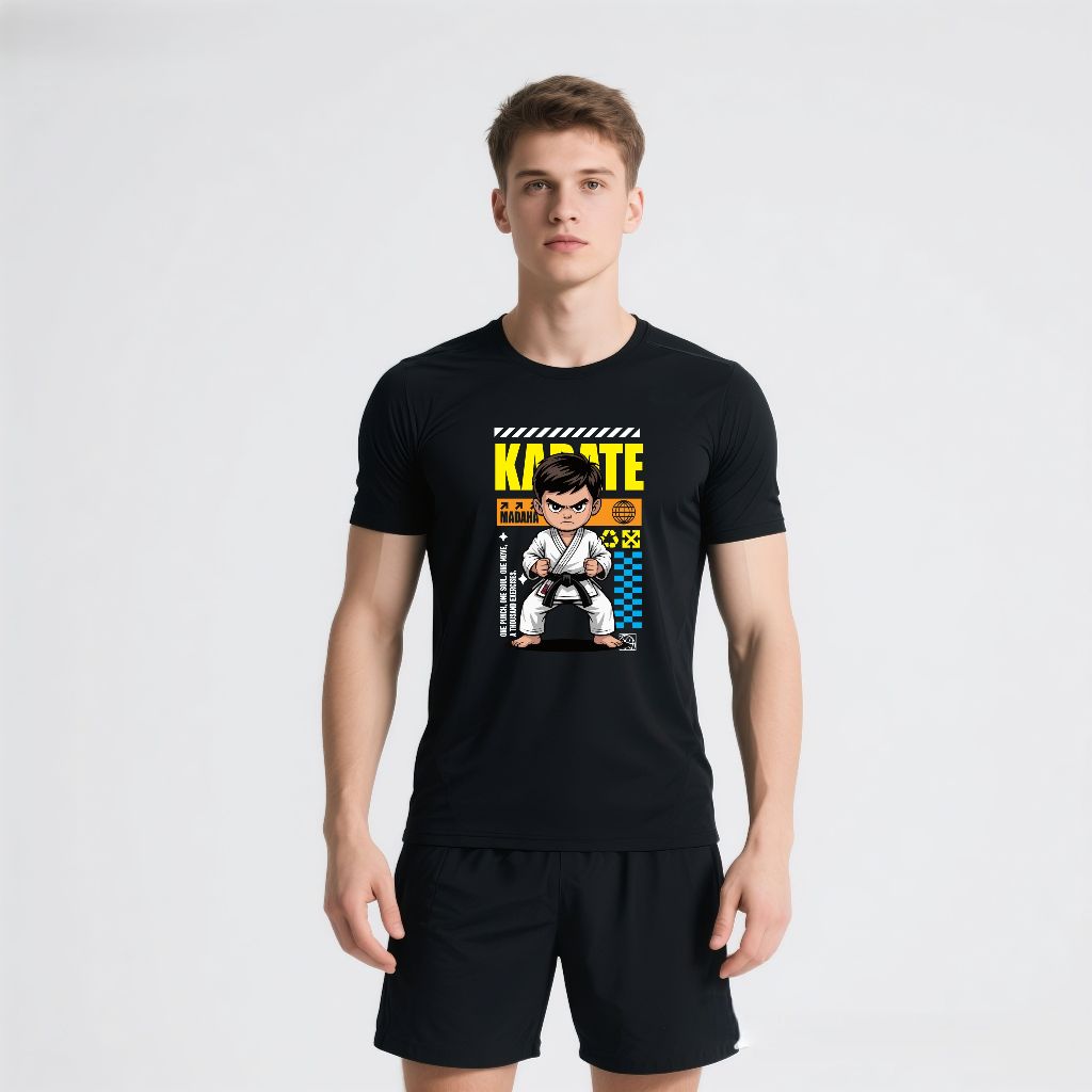 Madaha Kaos Baju Dry fit Jersey Olahraga Karate Shotokan Ryu