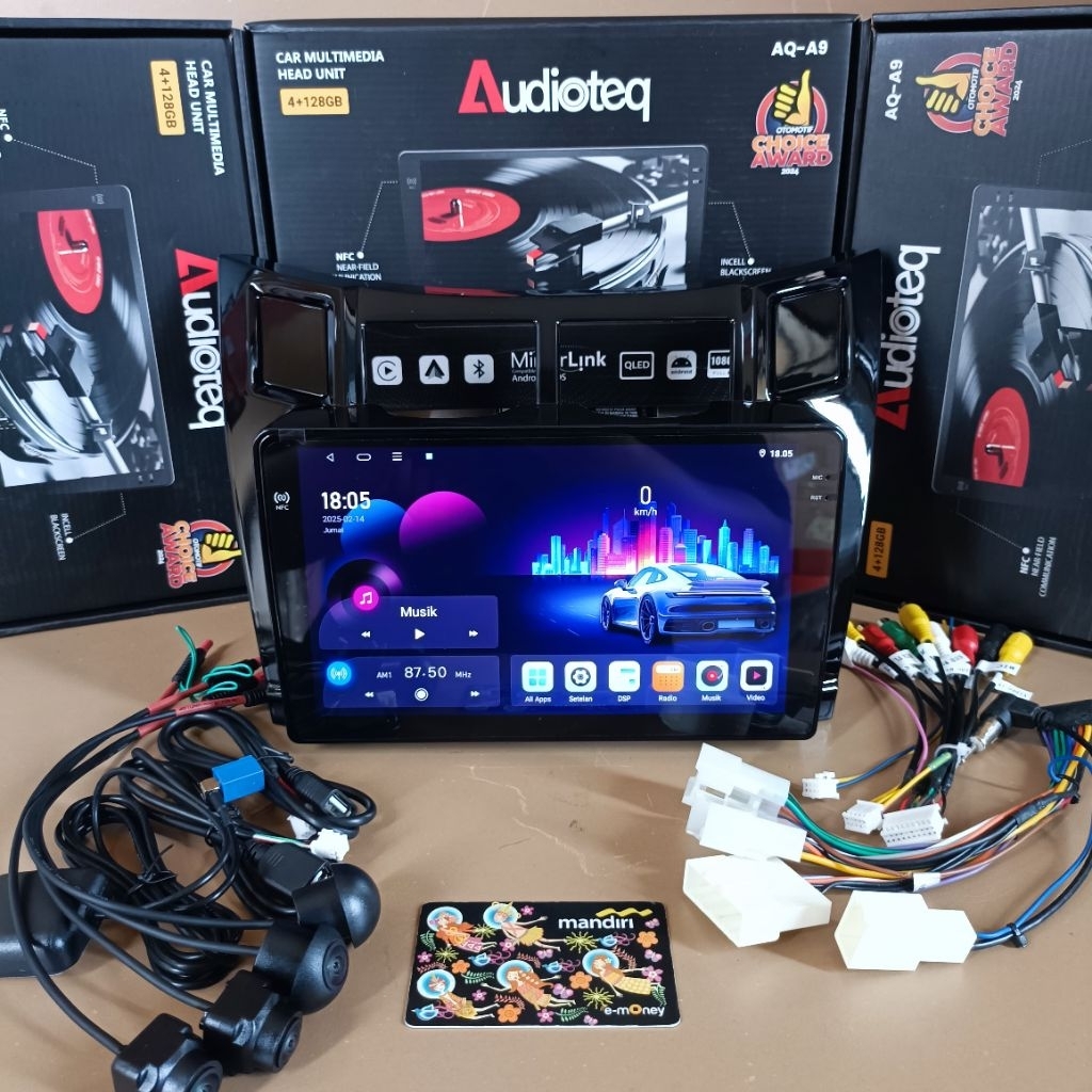 Paket Head Unit Android Toyota Yaris Bakpao Audioteq Ram 4/128 Gb Suport Kamera 360