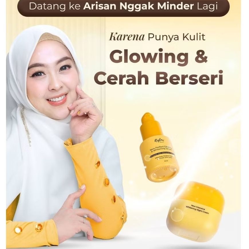 Reglow Paket Booster Dr Shindy Skincare Night Cream dan Serum Anti Aging Menghilangkan Flek Hitam Be