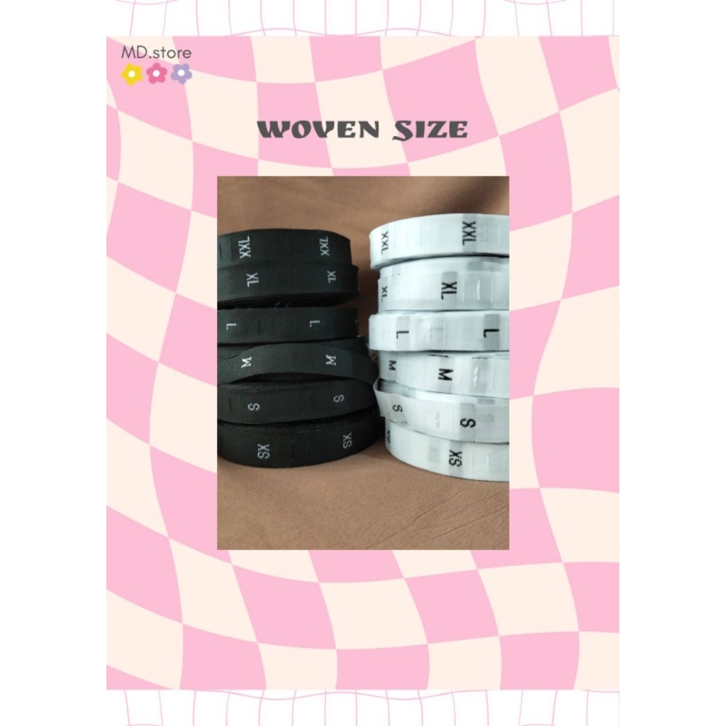 Label woven size / label size / label size bordir / merek size