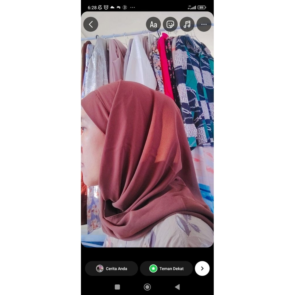 preloved jilbab segitiga instan jersey Billy scarf