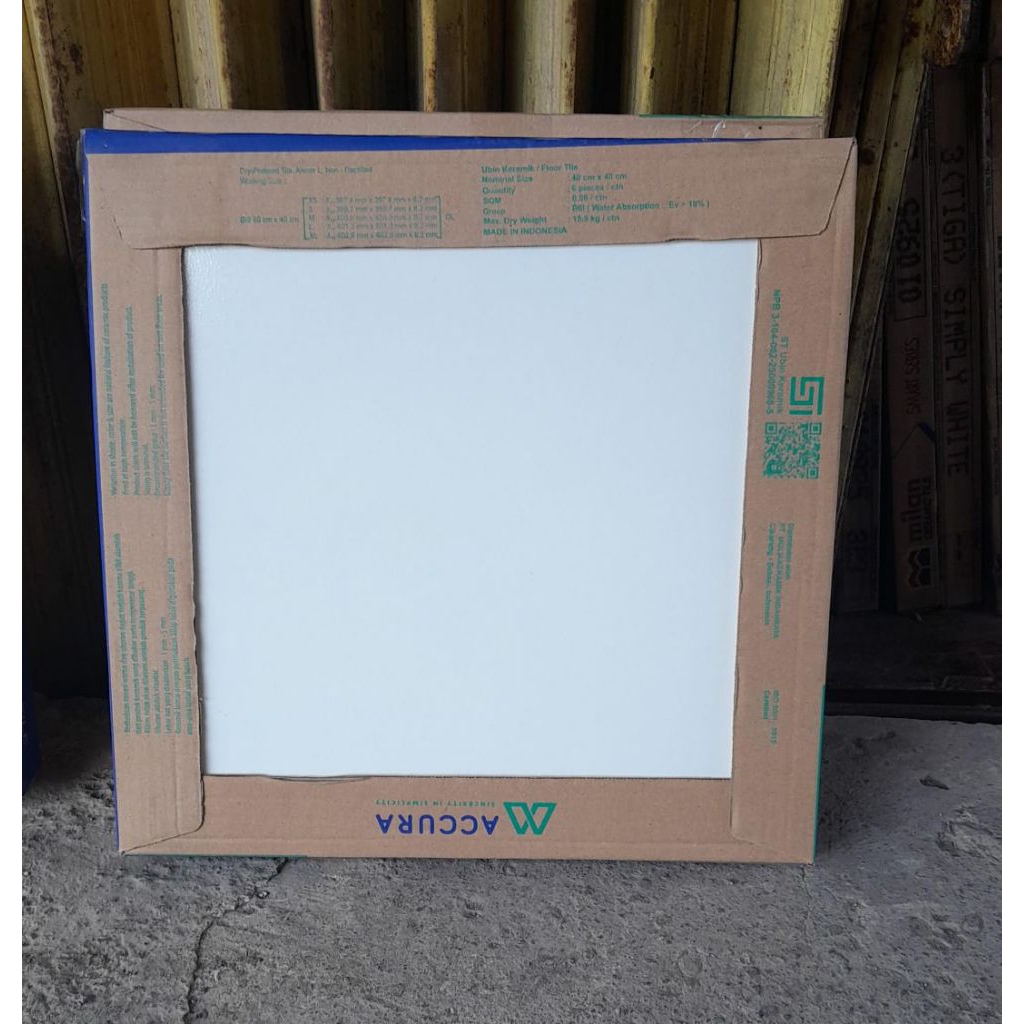 Keramik Lantai Putih Polos 40x40 Pro Grade Mulia (CHAT ADMIN/BACA DESKRIPSI SEBELUM MEMBELI)