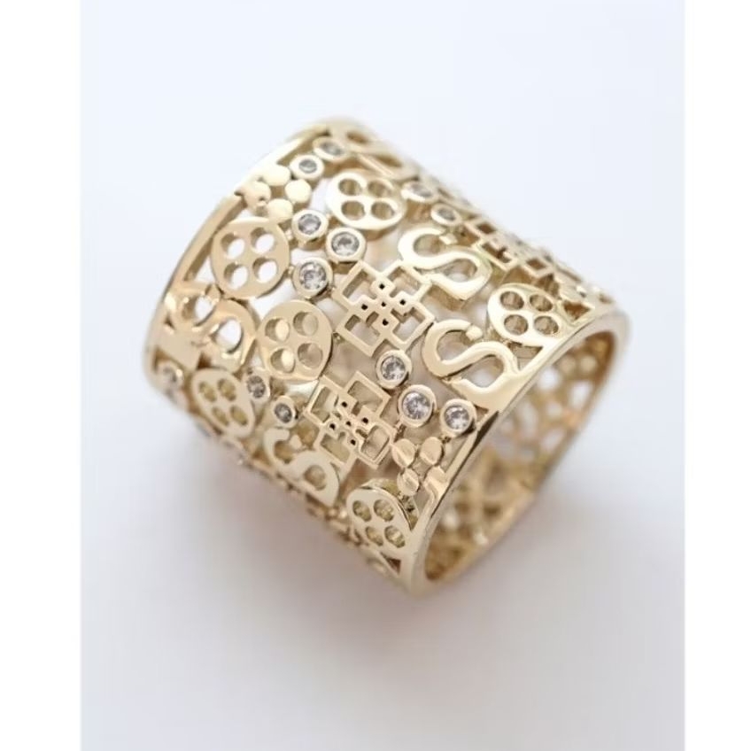 [new] Button_scarves Original 100% Ring Brooch Mono Carved