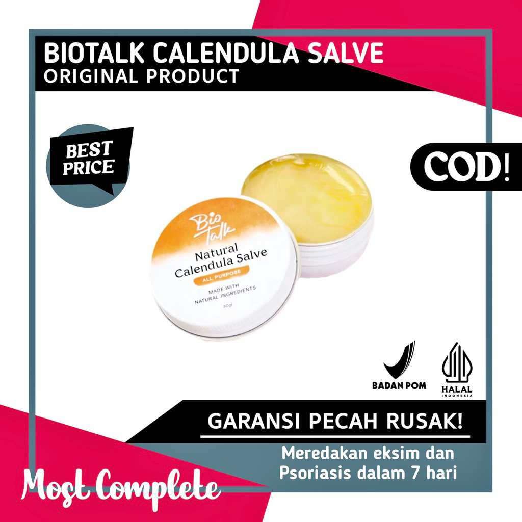 SALEP KULIT GATAL Biotalk Natural Calendula Salve| No Steroid | Meredakan Kulit Eksim Psoriasis Sens