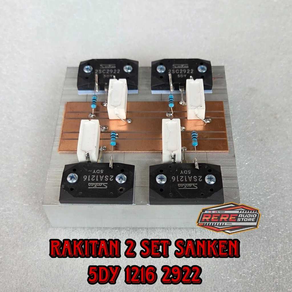 2Set Final SANKEN 5DY 2sa1216 2sc2922 + Heatsink 10 cm Tebal Kualitas Bagus