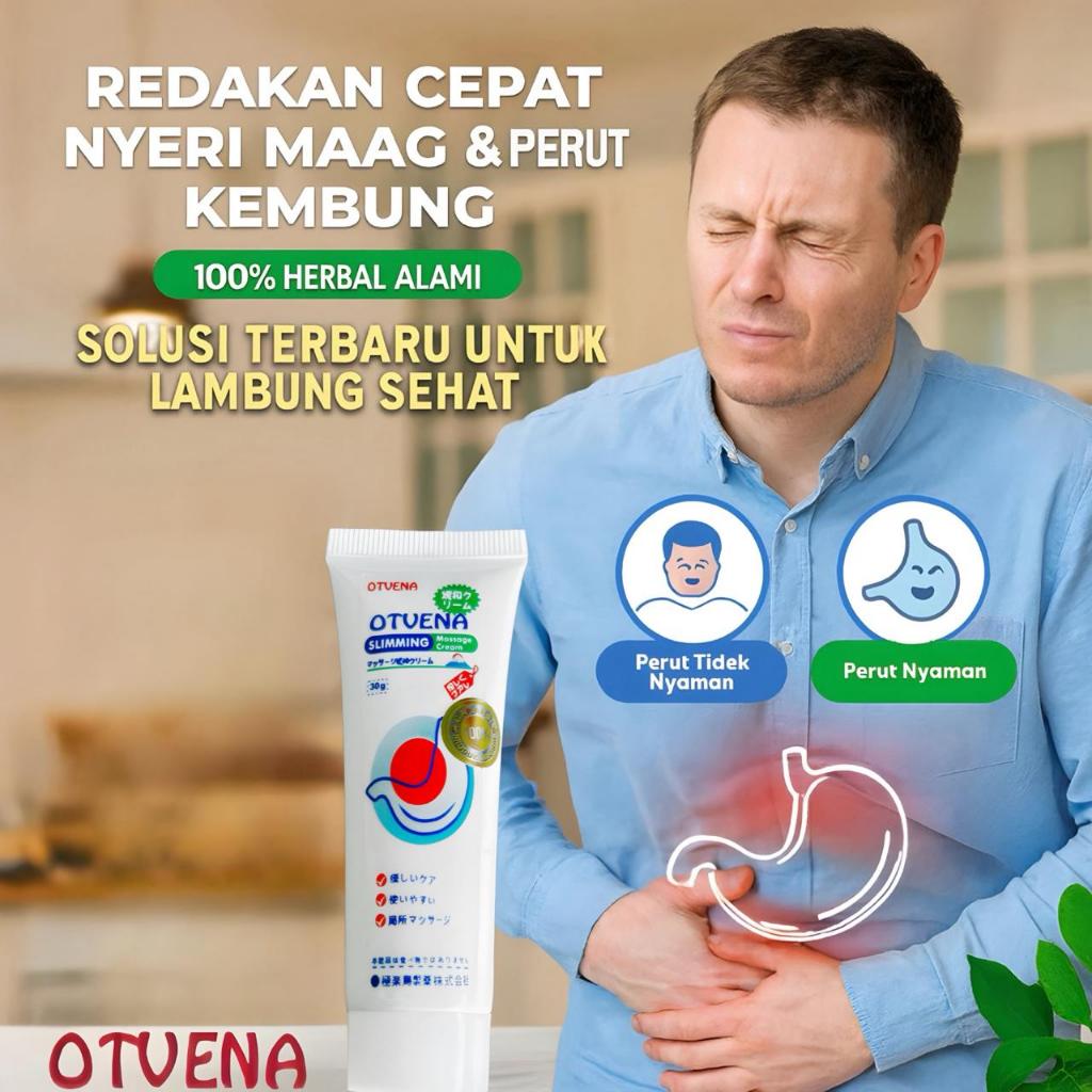 Otvena Slimming Cream Salep Gel Herbal Pereda Nyeri Perut Kembung Maag Sejuk Nyaman