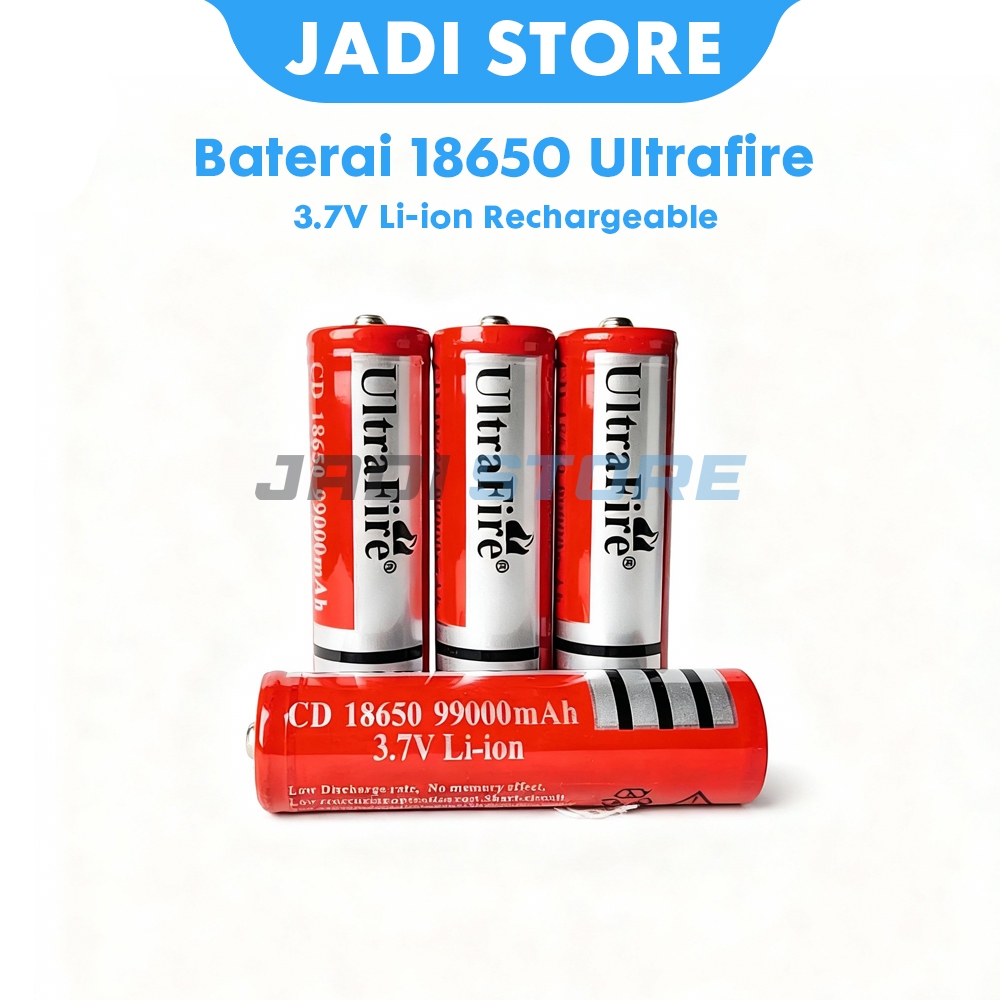 Batere Baterai Ultrafire 18650 Rechargeable Battery 9900mah Senter Swat Kepala Besar Police Laser
