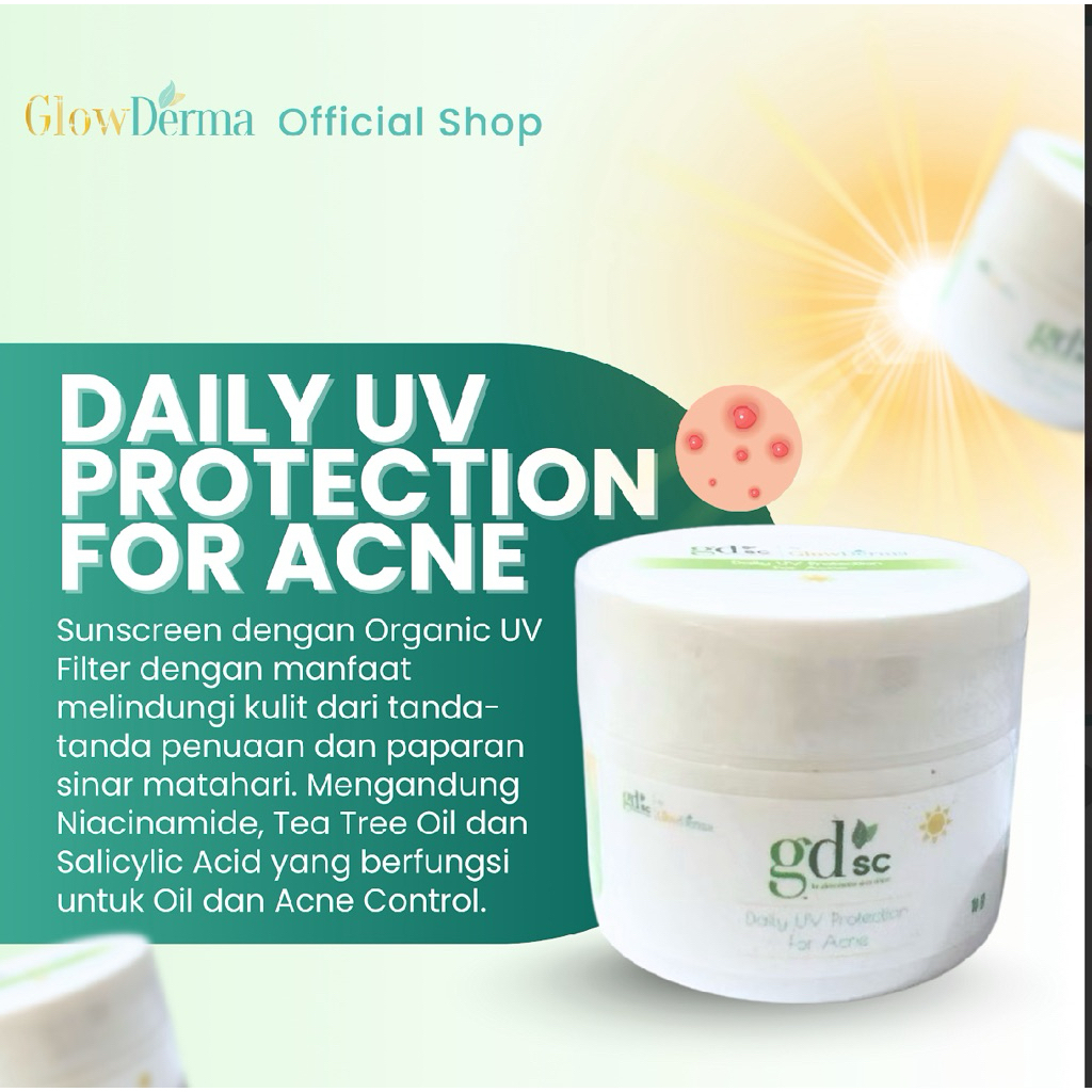 GDSC Acne UV Protection | Sunscreen Khusus untuk Jerawat anti komedogenik | Sunblock plus Niacinamid