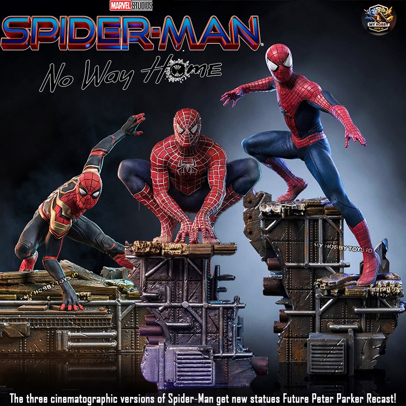 Figure Statue Spiderman Peter Parker Tom Holland Tobey Maguire Andrew Garfield Recast Iron Studio