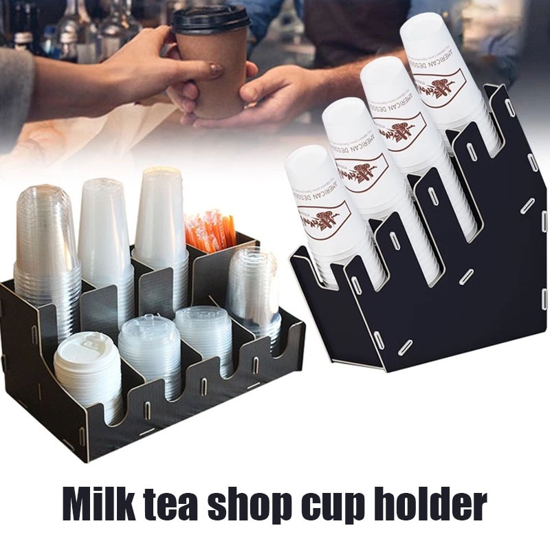 Rak Organizer Paper Bahan Kayu Cup Dispenser Papper Cup Rak Paper Cup