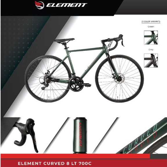 Sepeda Balap RoadBike Element CURVED 8 LT 700C  - frame Alloy - 2 x 8 Speed - Disc Brake