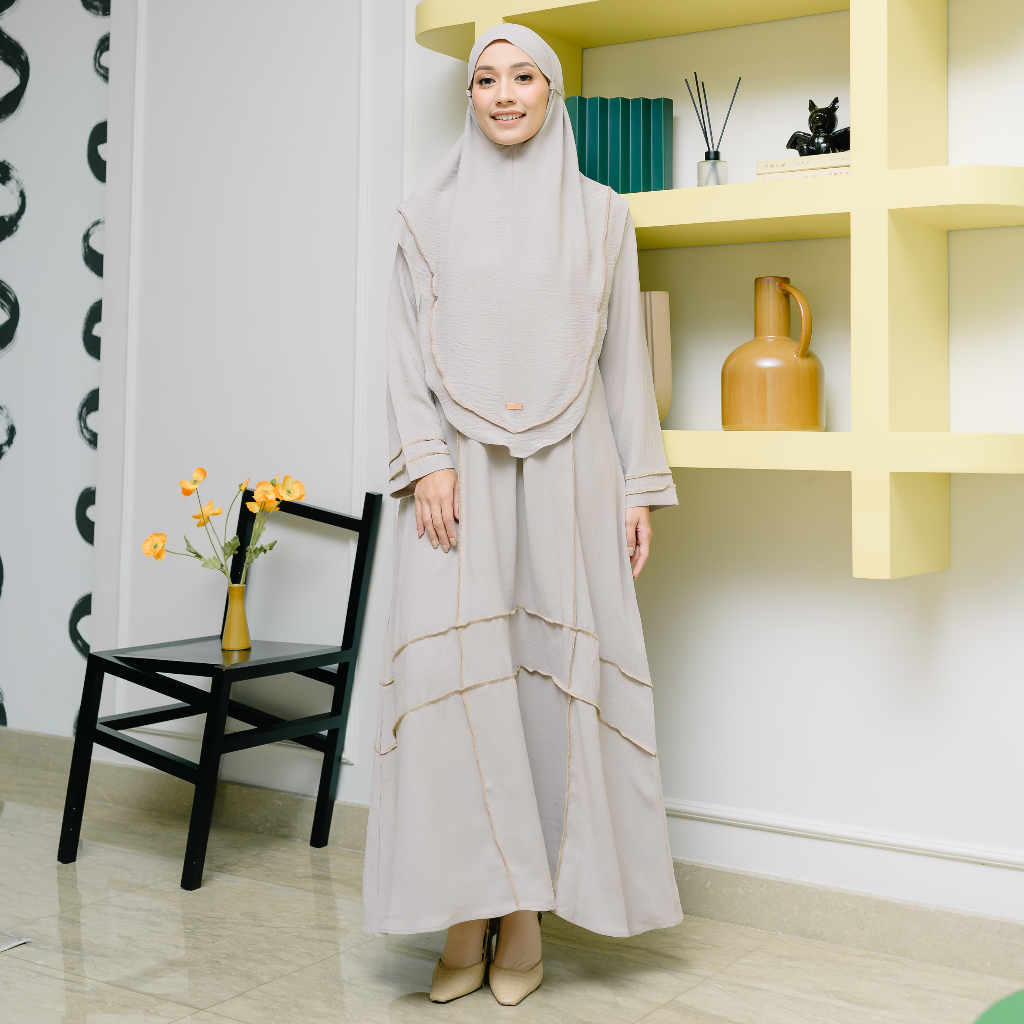 Lozy Hijab - Khansa Abaya Set (Gamis Umroh Haji Abaya Set Kerudung)