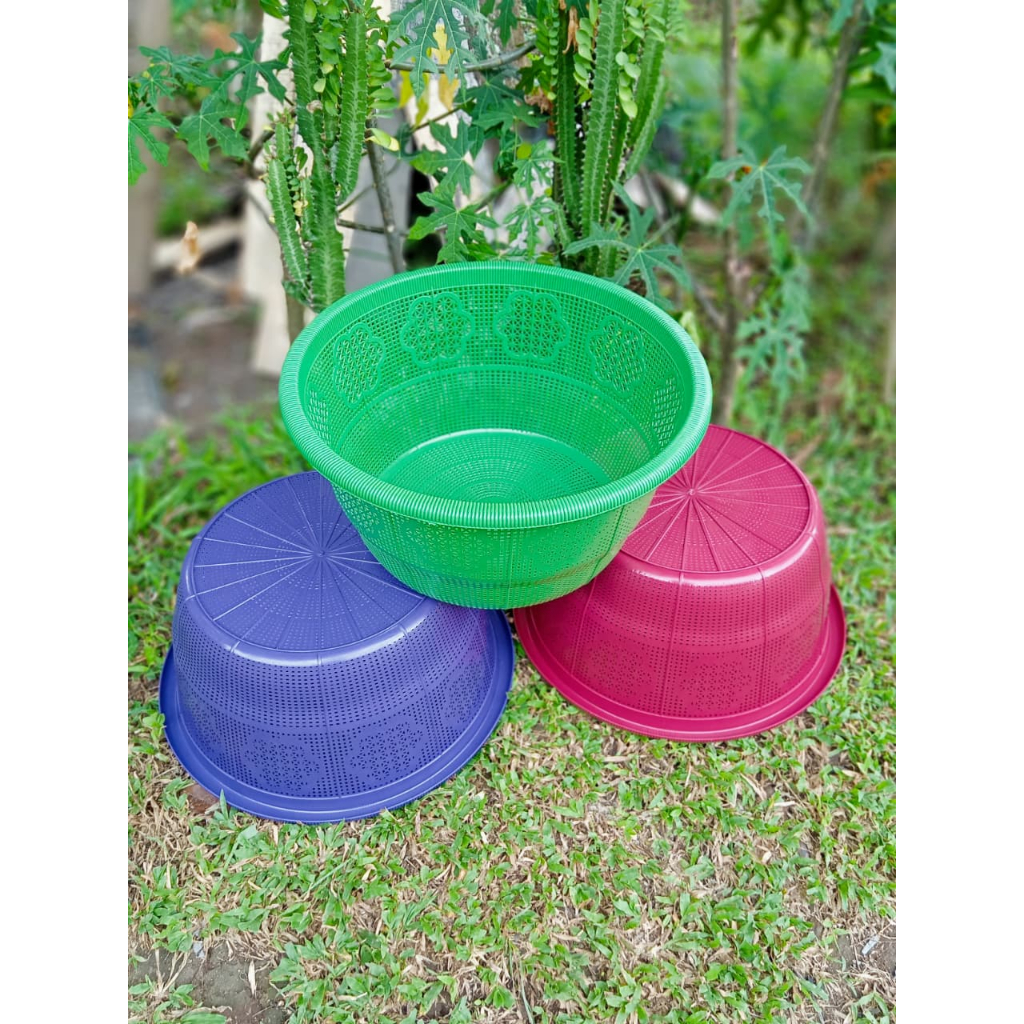 3pcs Wakul bulat plastik/ Wakul plastik nasi / Wakul plastik warna / cepon / Wakul Bulat Serbaguna /