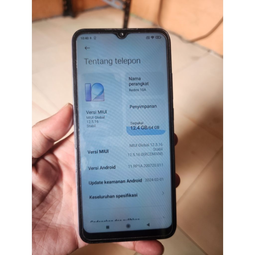 Redmi 10A ram 4/64 minus