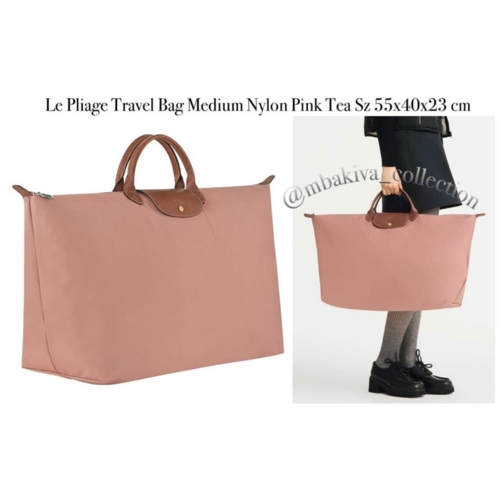 Le Pliage Travel Bag Medium Nylon Pink Tea