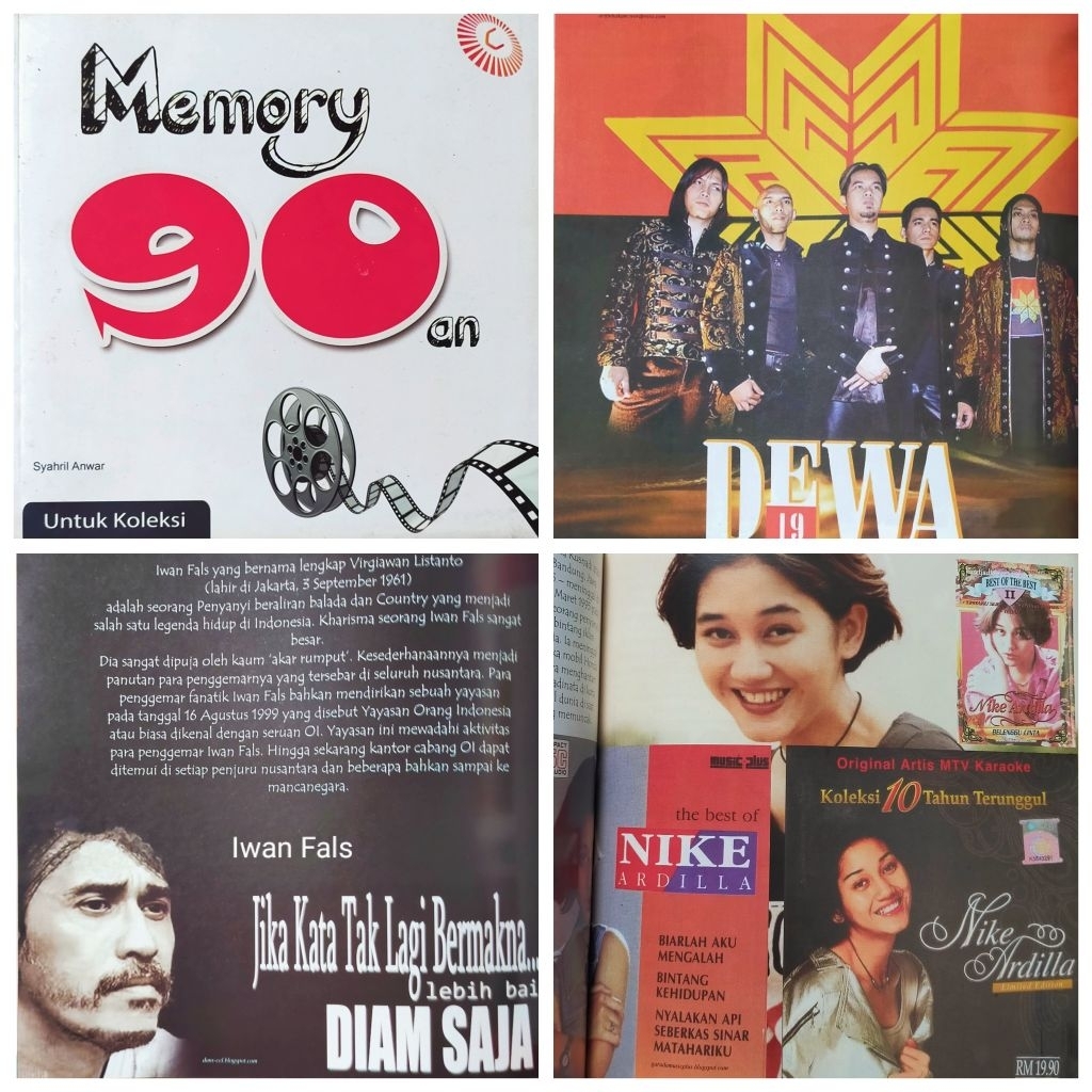 Buku Memory 90an : ada Nike Ardilla, Dewa 19, Iwan Fals, Permen Yosan, Gimbot dll