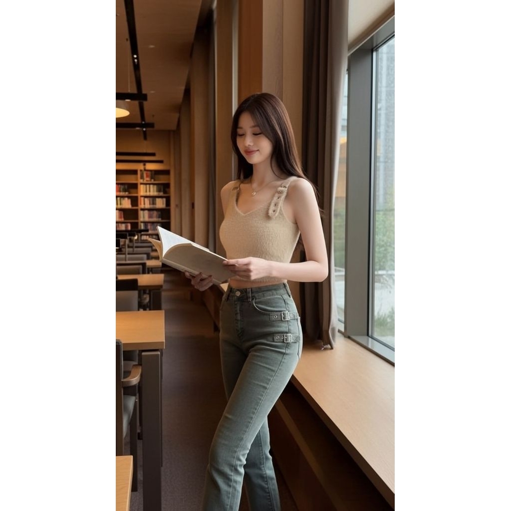 Tank Top Rajut Wanita Kekinian Model Korea • Atasan Rajut Wanita Tanpa Lengan • Baju Crop Top Lucu &