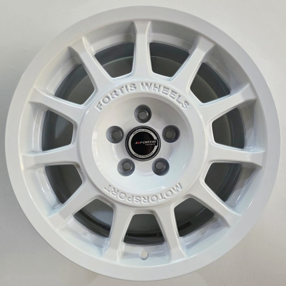 VELG MOBIL ORIGINAL FORTIS WHEELS BY PAKO PRW 16 TYPE 2 DELING R16 x 7 5H 100 41 RACING WHITE - NEW 