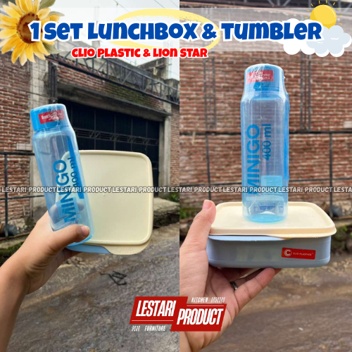 1 SET LUNCHBOX CLIO & TUMBLER MINIGO | BELI LUNCHBOX FREE TUMBLER | WADAH MAKANAN | KOTAK MAKAN | WA