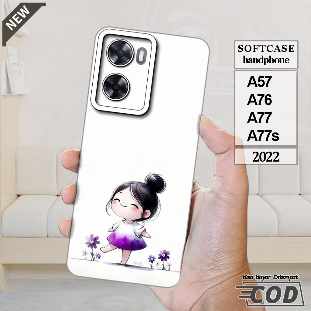 Case OPPO A57  -OPPO A76 -OPPO A77 -OPPO A77s  _Casing Silikon  hitam bening lentur elastis keren