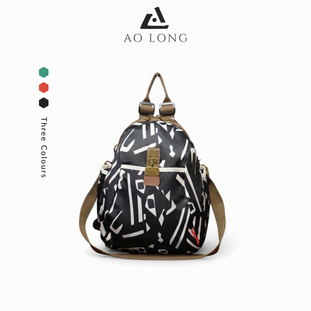 AOLONG Ayara 5037 # Tas Ransel Wanita Backpack Sekolah Cewek Bahan Parasut Muat Buku Tulis Hp RS.200