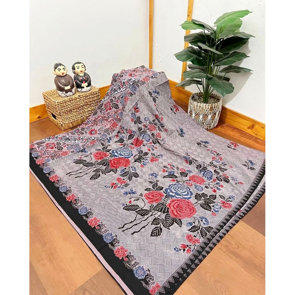 Kain Batik Katun Premium Motif Bunga Mawar