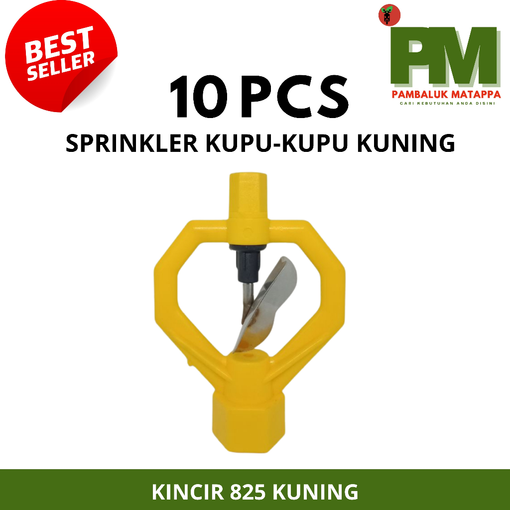 10 PCS SPRINKLER KUPU-KUPU KUNING 825 (KINCIR/SPRINKLE/SPRINGKLER/ALAT SIRAM TANAM BAWANG MERAH)
