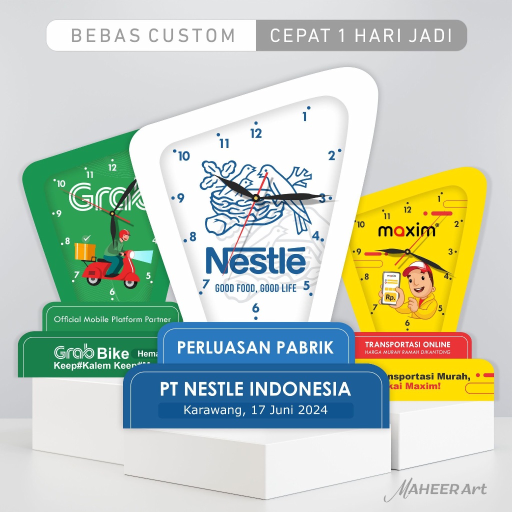 Jam Duduk Custom Logo Free Design Kenang Kenangan Kantor Bebas Request Kado Perpisahan Unik Berkesan
